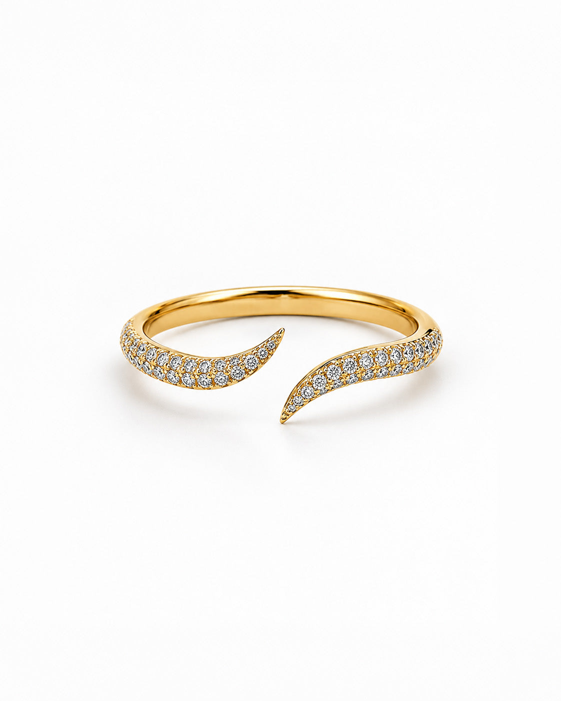 Elara Pavé Bypass Ring — gold
