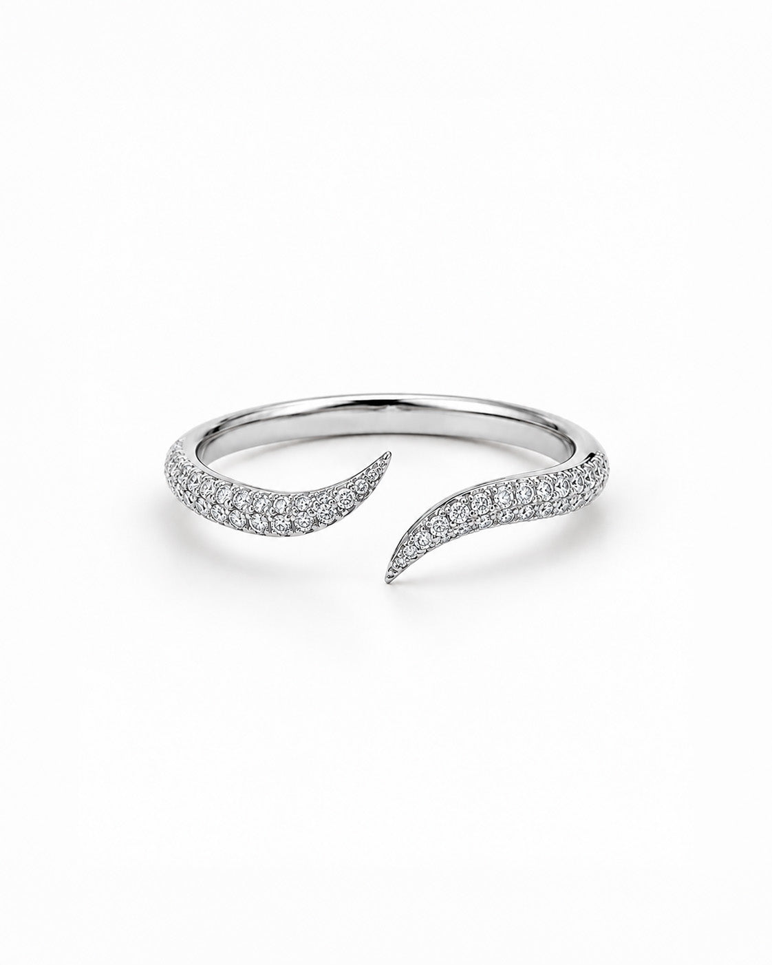 Elara Pavé Bypass Ring — silver