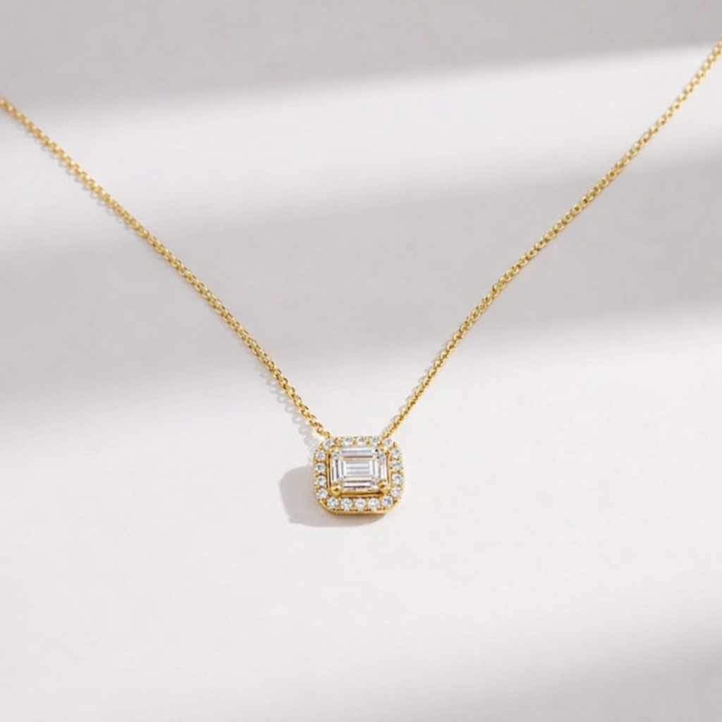 Emerald Cut Diamond necklace