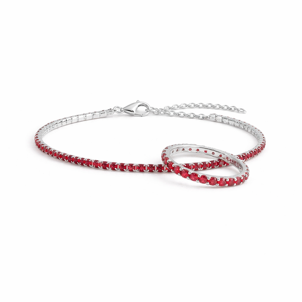 Sakura Ruby Tennis Duo Set Silver