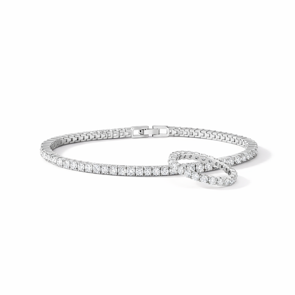 Tennis Diamond Duo Set Silver