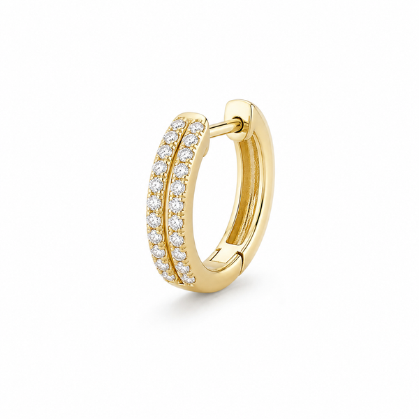 Lyra Diamond Double Row Huggie Earrings