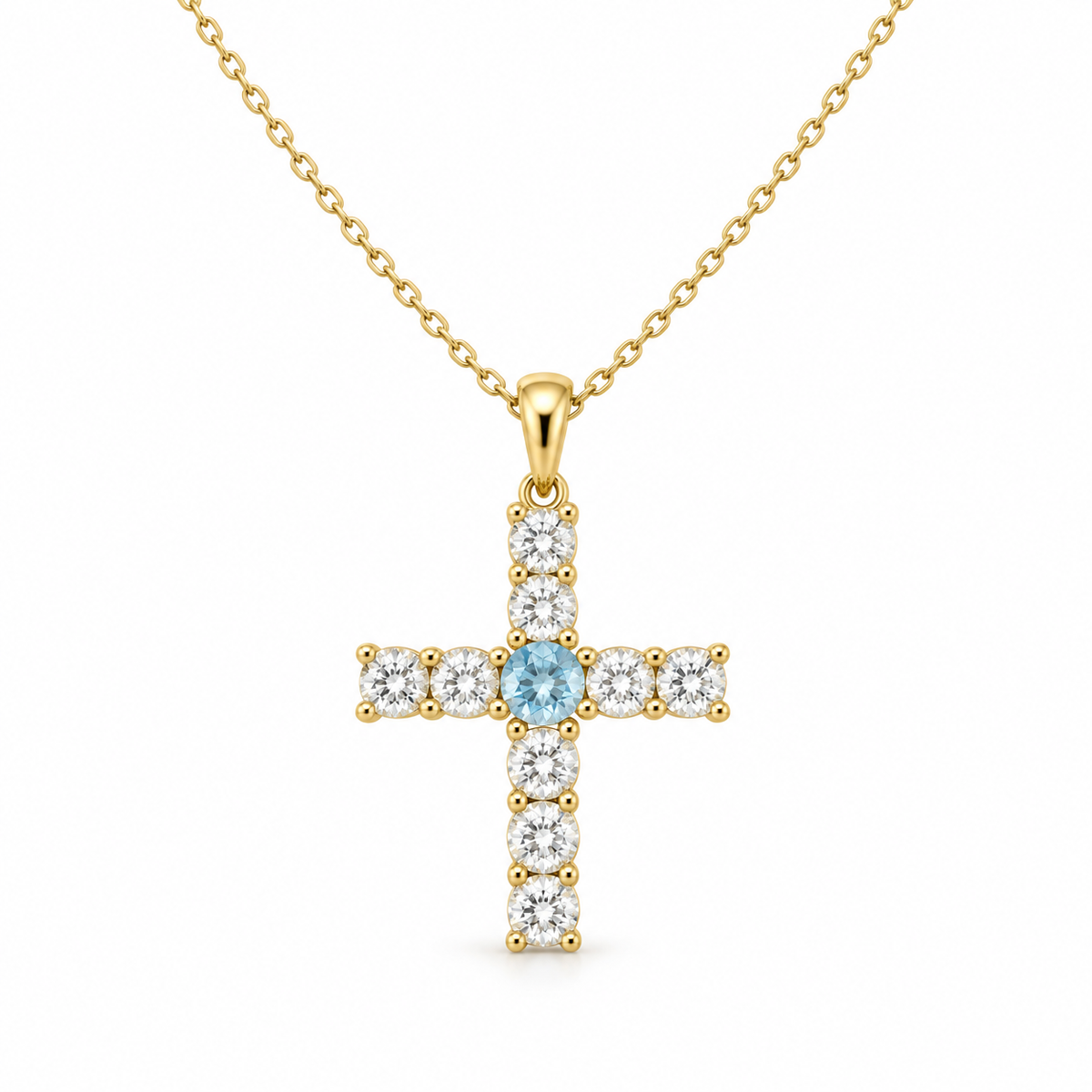 Evangelina Cross Birthstone Pendant Necklace gold product