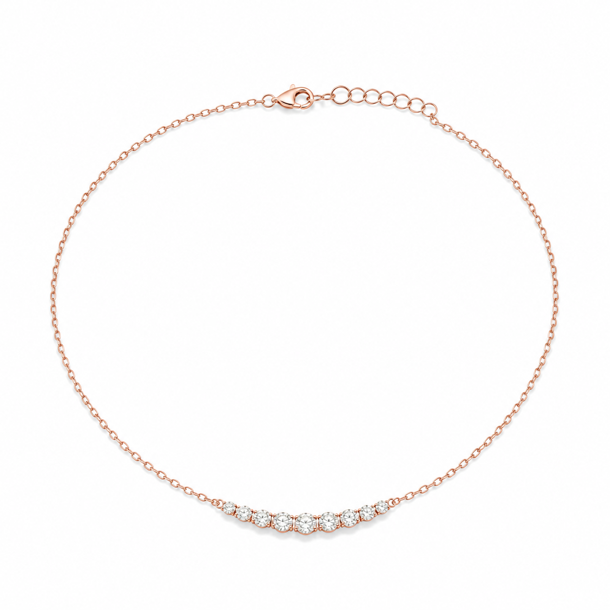 Verona Graduated Diamond Curve Necklace product rose by SURI