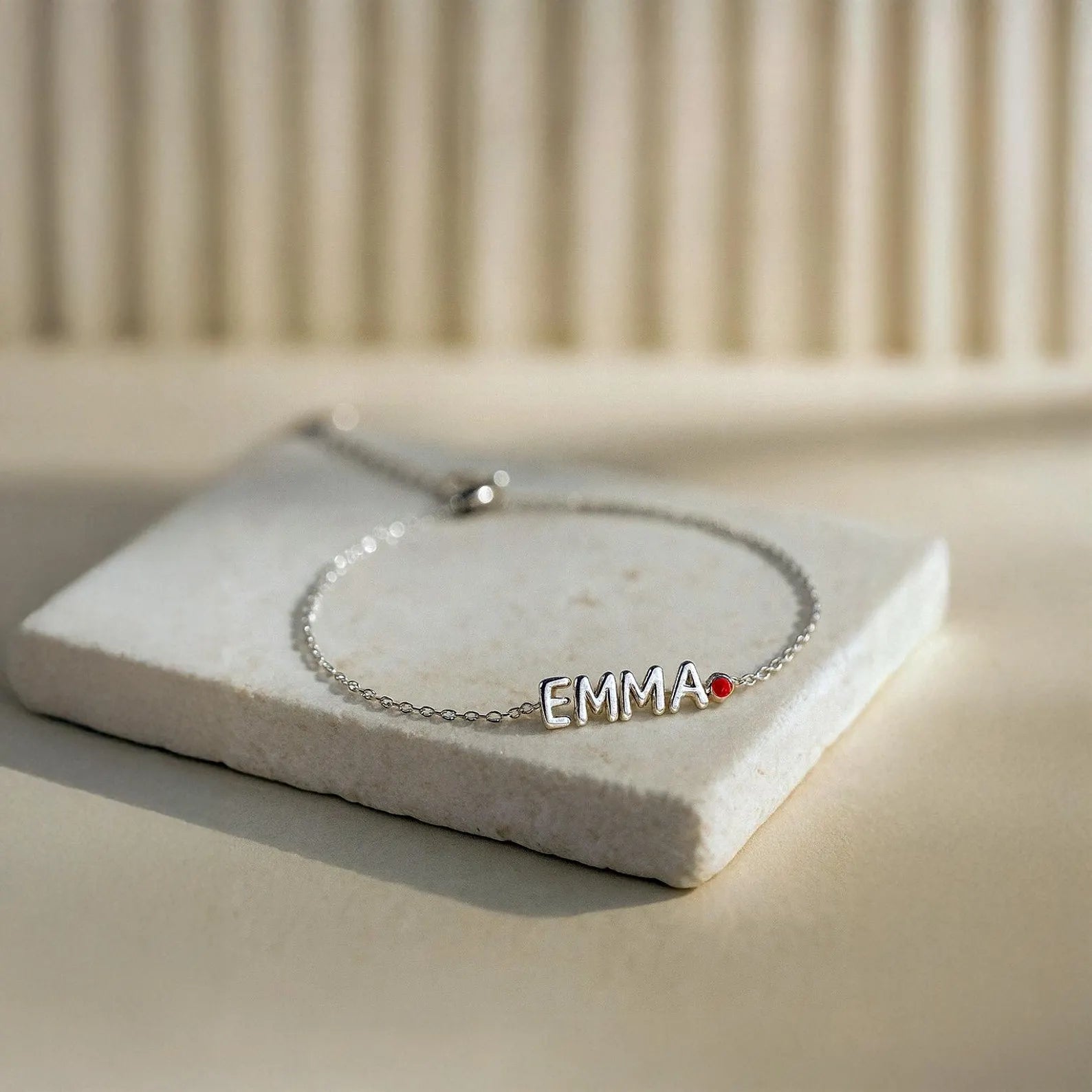 Bubble Name Birthstone Bracelet