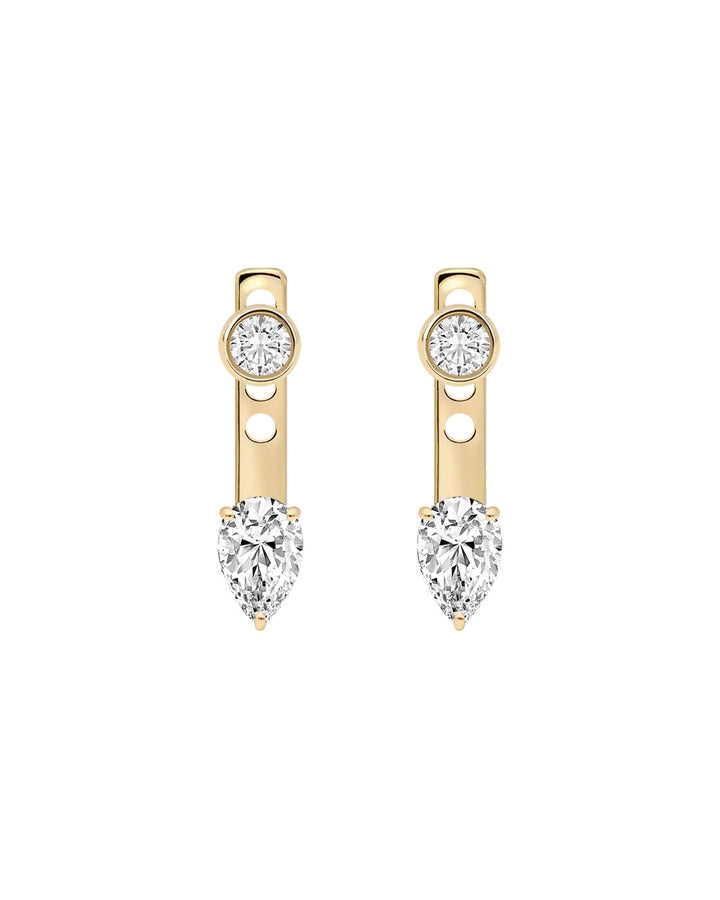 Mação Pear Drop Earrings in gold, white-background product view