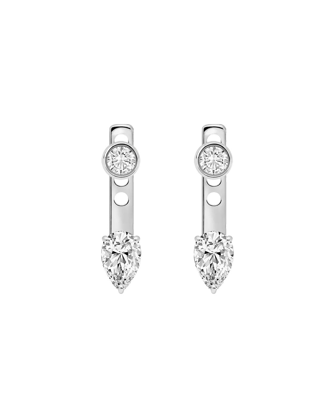 Mação Pear Drop Earrings in silver, white-background product view