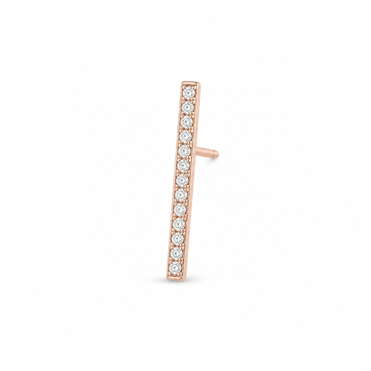 Catania Diamond Bar Stud Earrings product rose by SURI