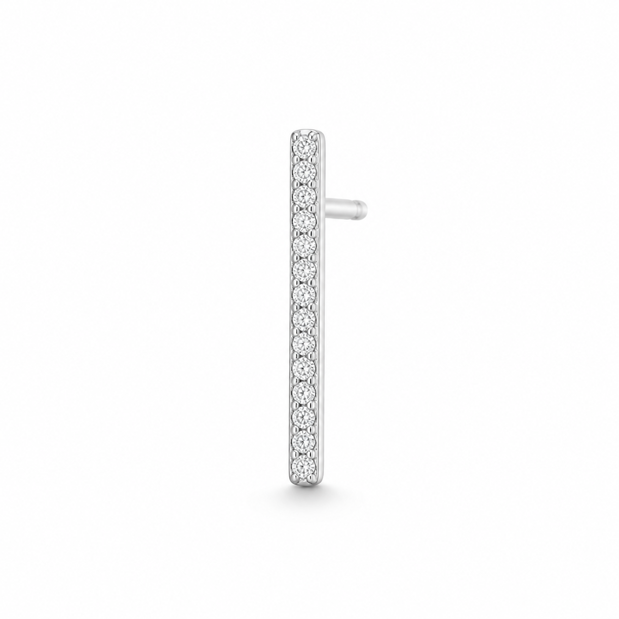 Catania Diamond Bar Stud Earrings product silver by SURI