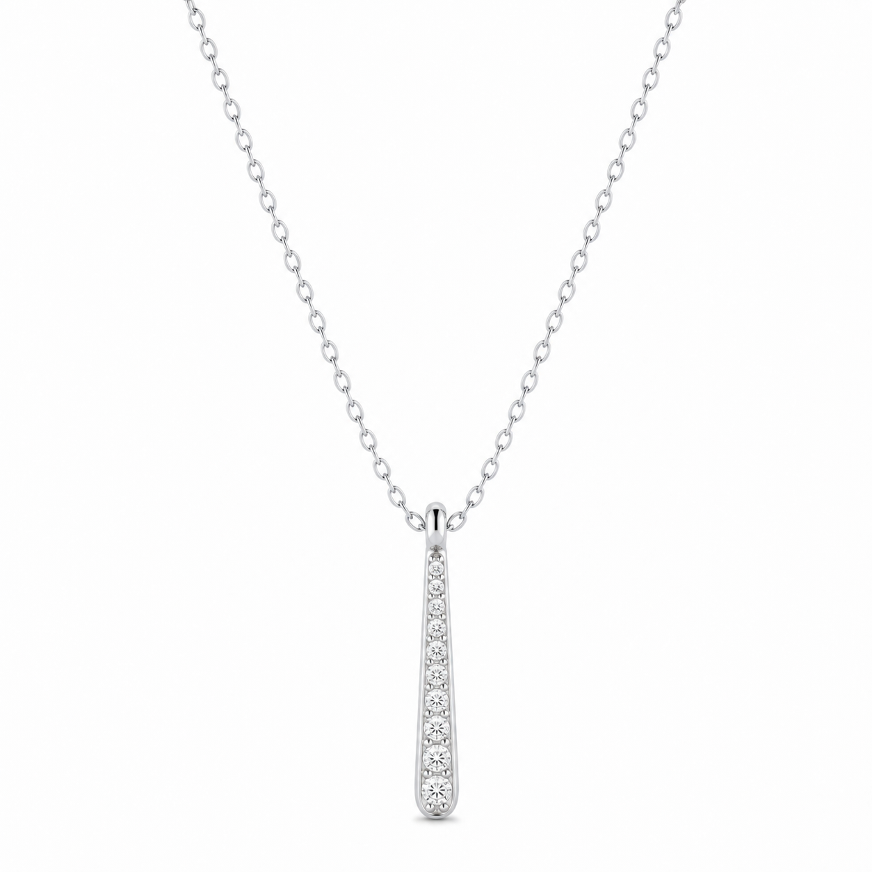 Oriana Zirconia Drop Necklace product silver by SURI