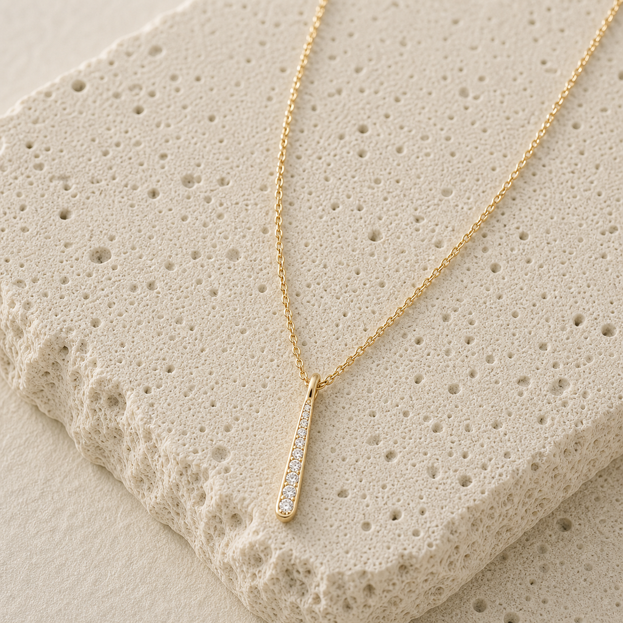 Oriana Zirconia Drop Necklace rock gold by SURI