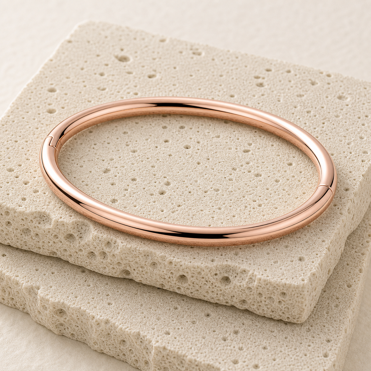 Mara Cuff Bracelet rock rose gold by SURI
