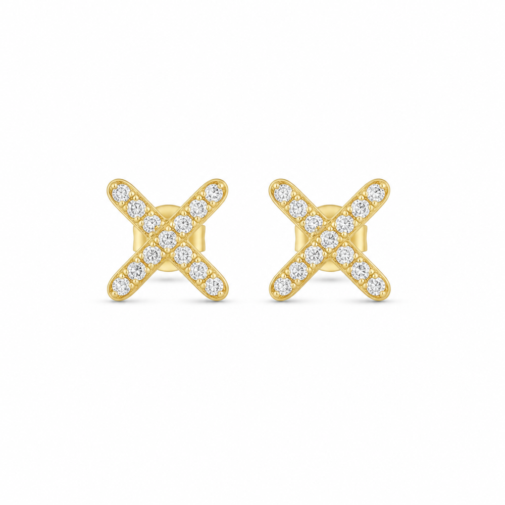 Sora Pave X Stud Earrings