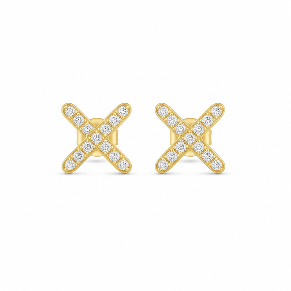 Sora Pave X Stud Earrings