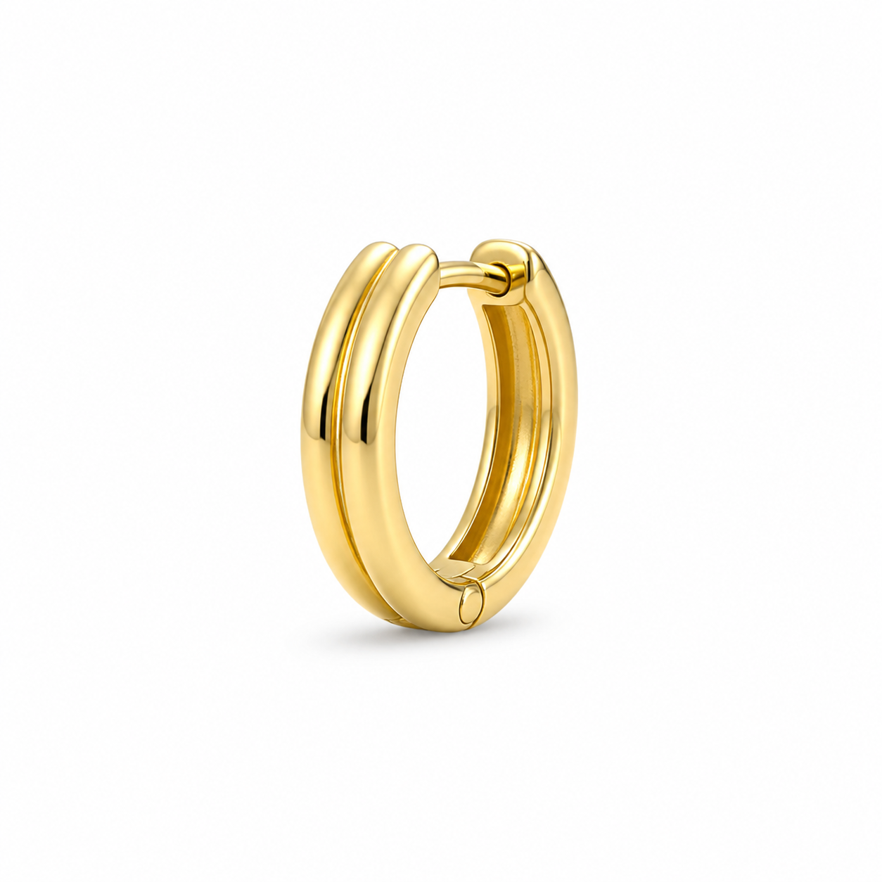 Riva Double Row Huggie Earrings product gold by SURI
