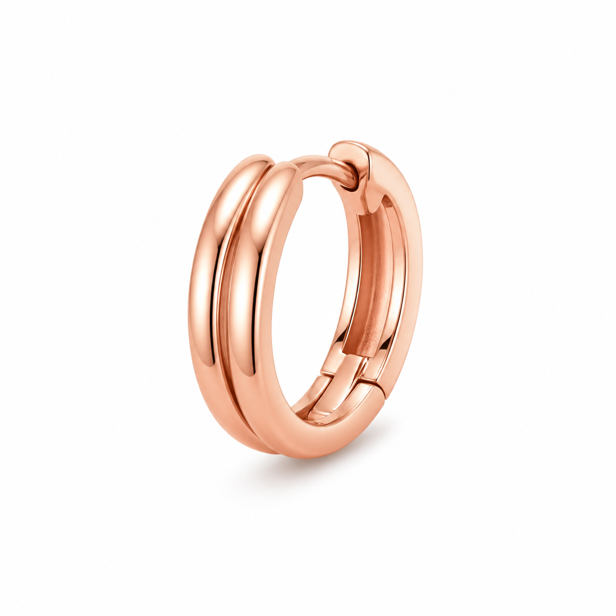 Riva Double Row Huggie Earrings product rose by SURI