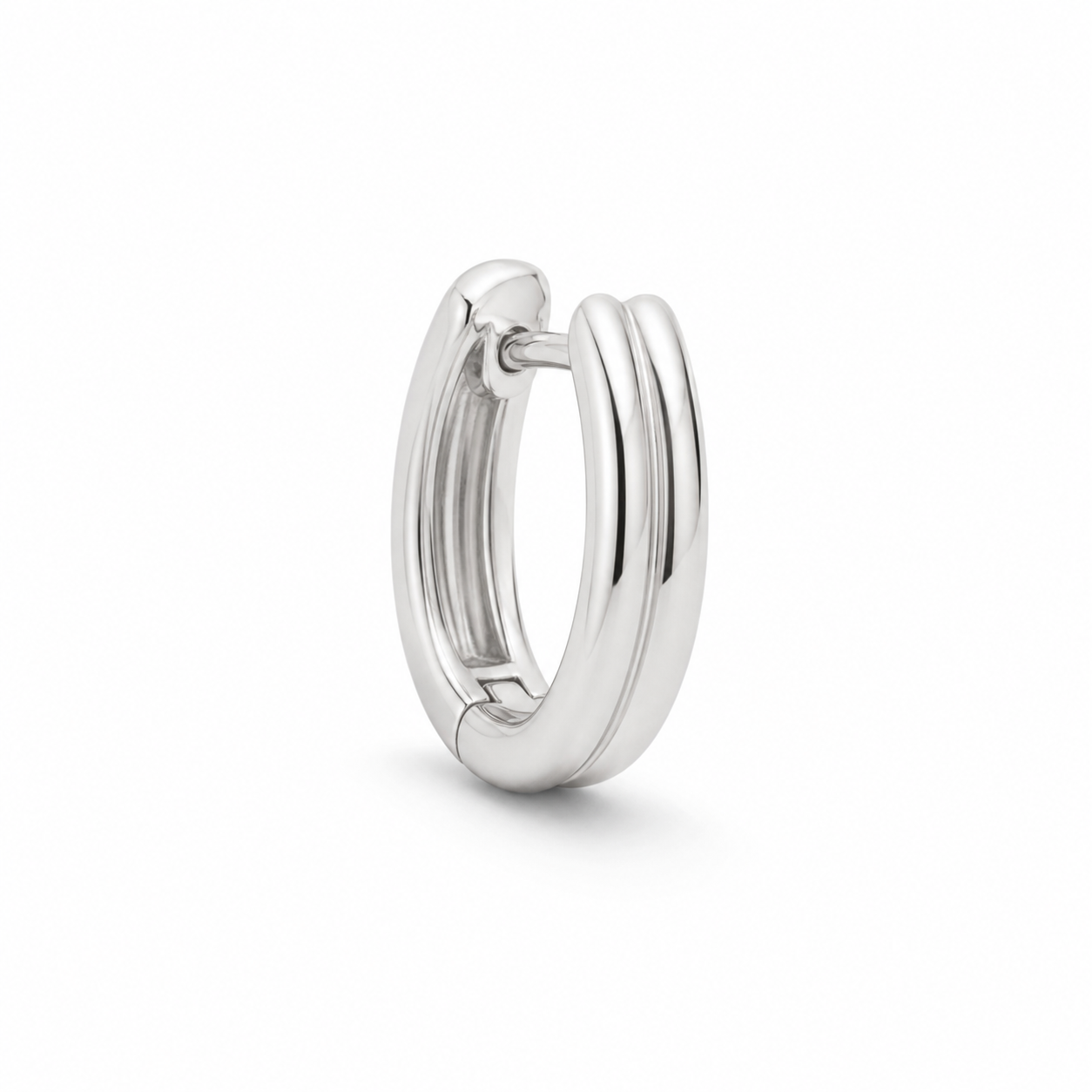 Riva Double Row Huggie Earrings product silver by SURI