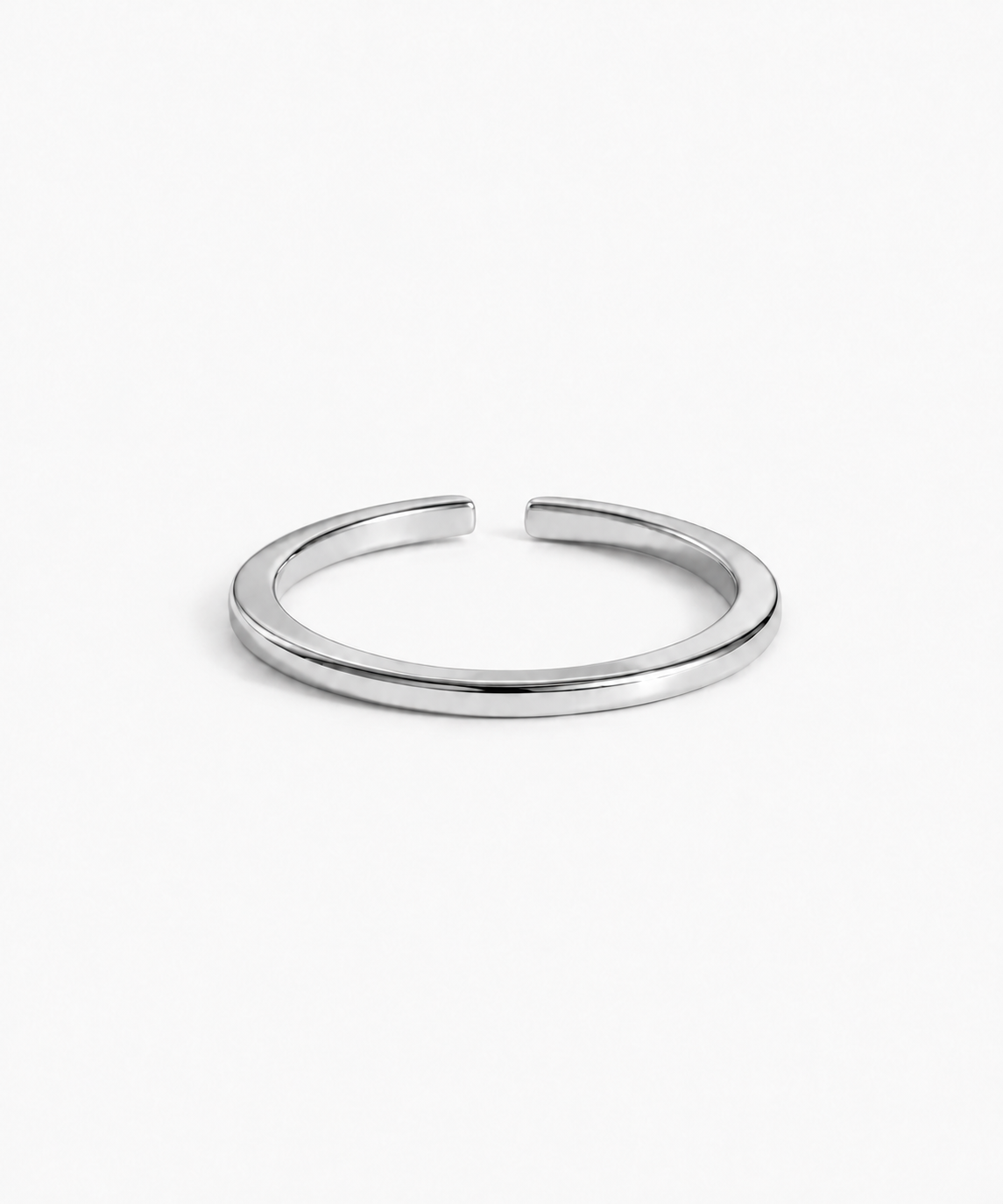 Lusa Stacking Ring in silver on white background