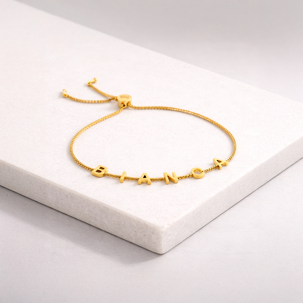 Box Chain Letter Bracelet