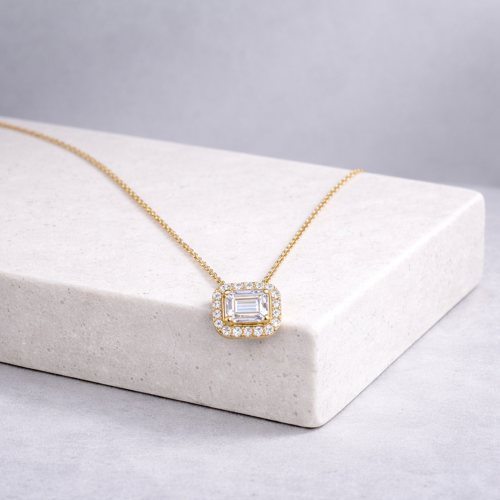 Emerald Cut Diamond necklace