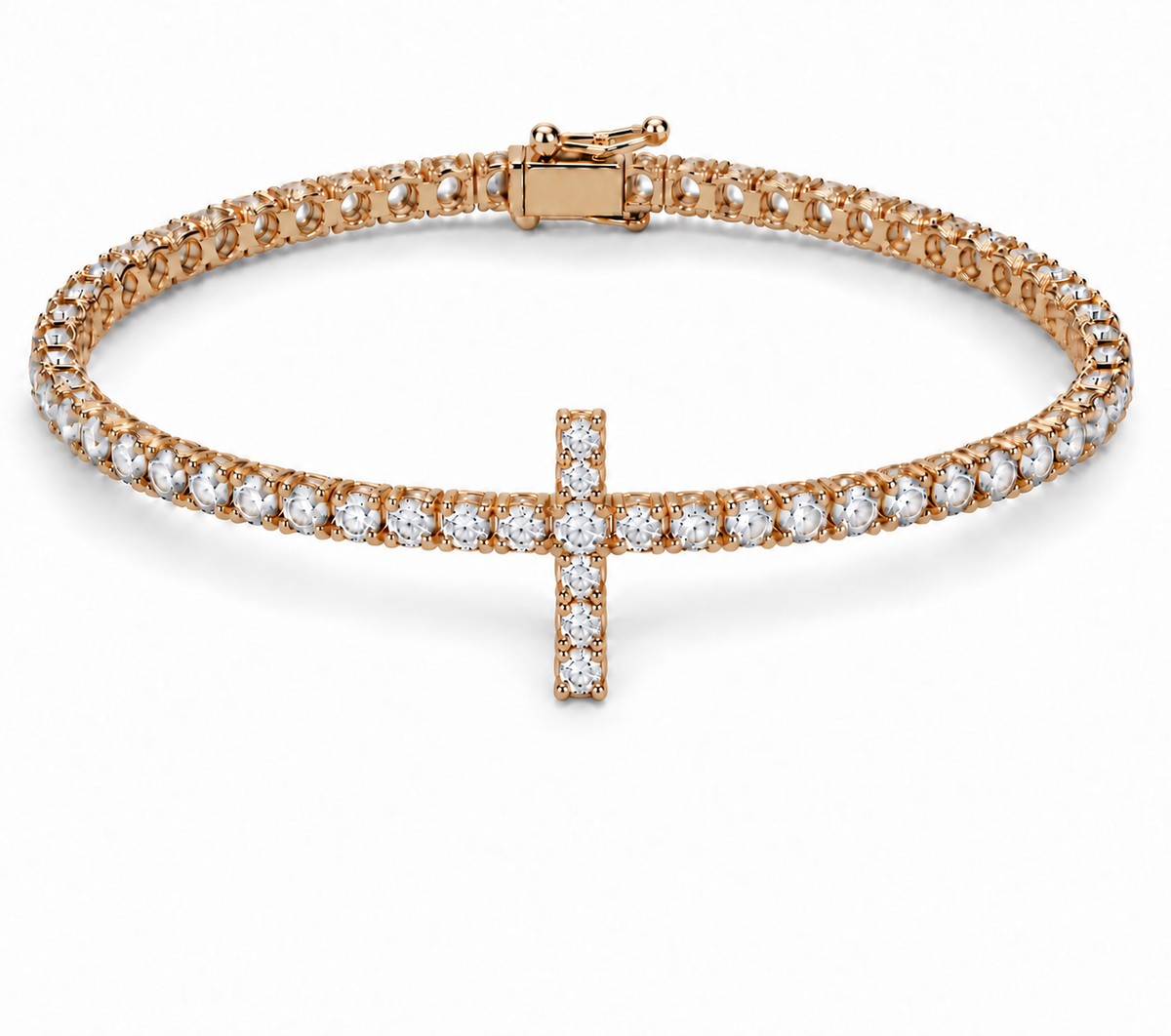 Rosalia Cross Tennis Bracelet gold