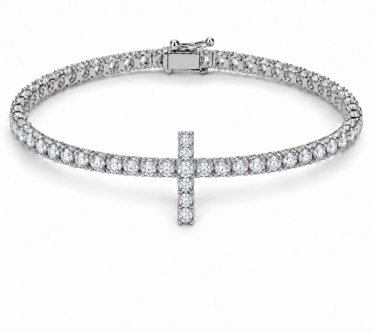 Rosalia Cross Tennis Bracelet silver