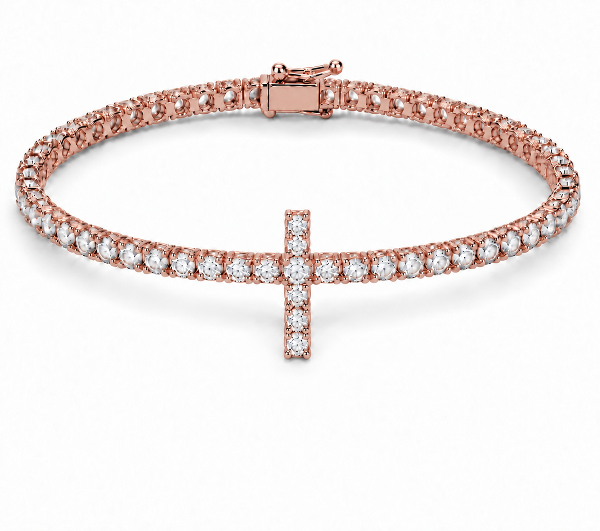 Rosalia Cross Tennis Bracelet rose gold