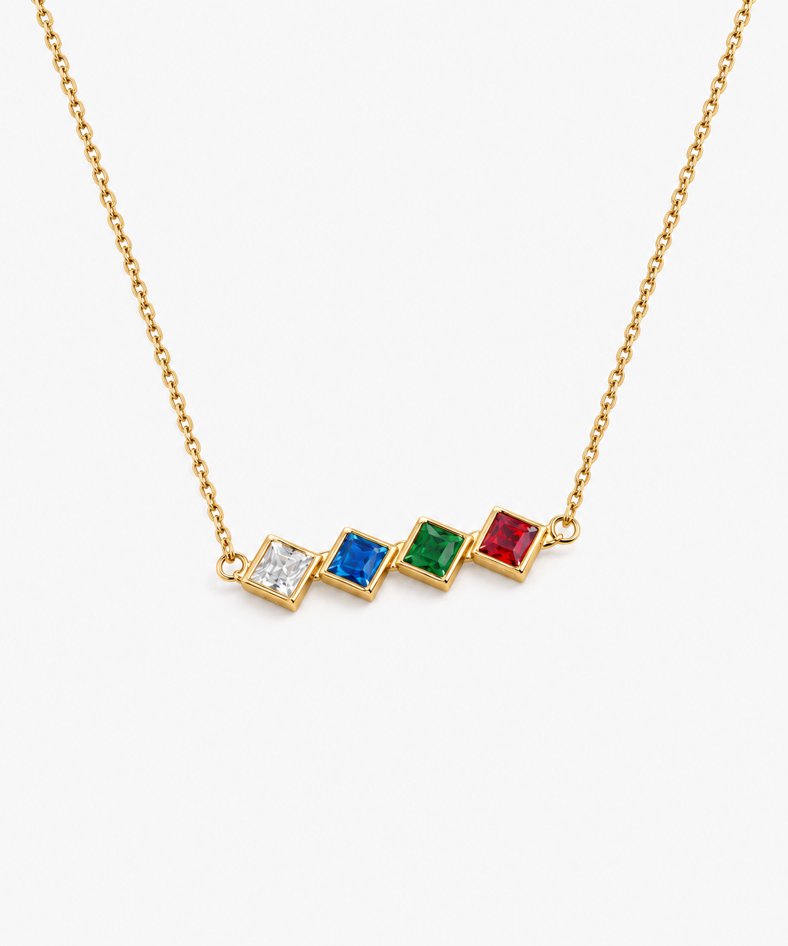Montão Birthstone Necklace — Yellow Gold on white background
