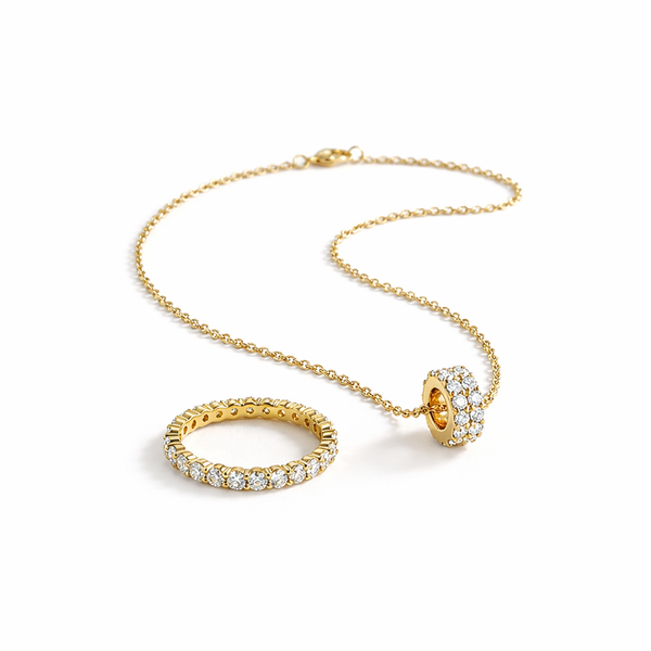 Umi Rondelle Necklace & Tennis Ring Set