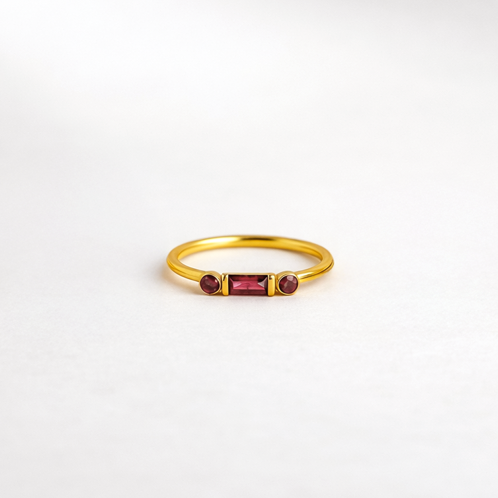 Morse Code Birthstone Ring