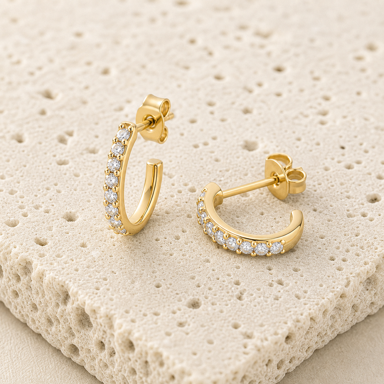Soraya Sculpted Hoop Earrings rock gold by SURI