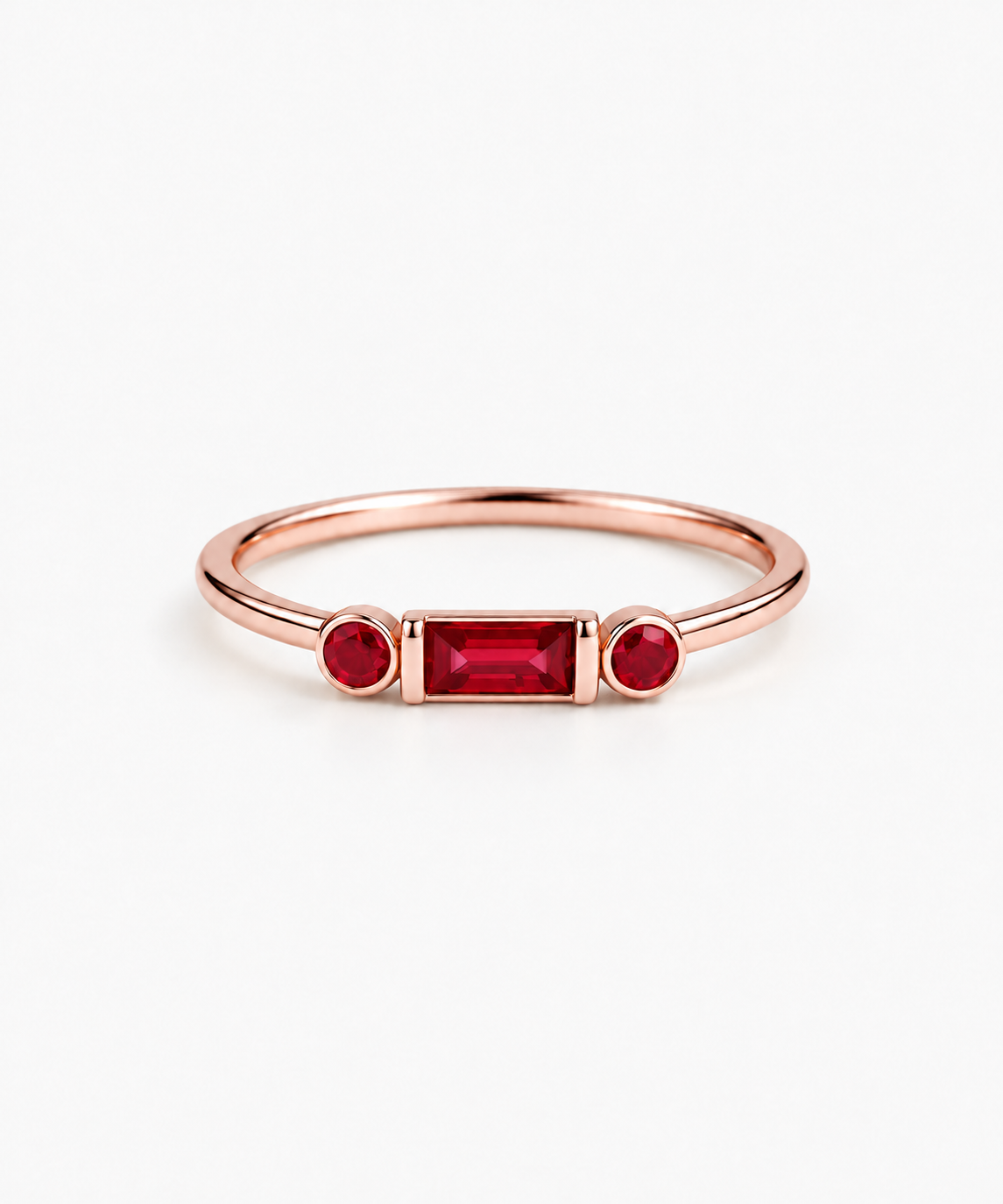 Maru Morse Ring in rose gold on white background