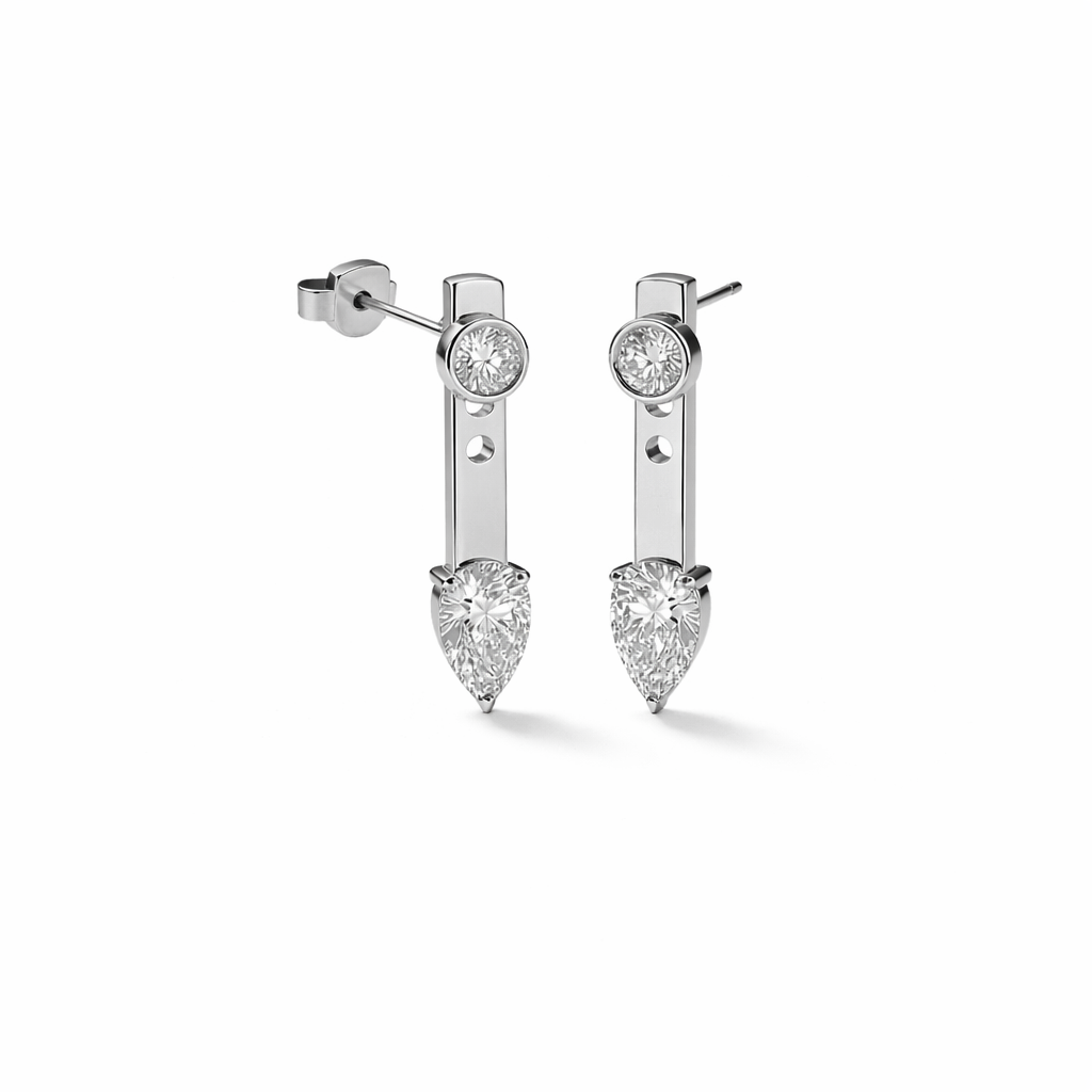 Macao Pear Drop Earrings finish detail by SURI