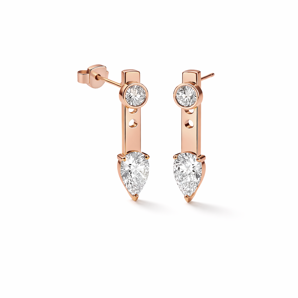 Macao Pear Drop Earrings close-up detail by SURI