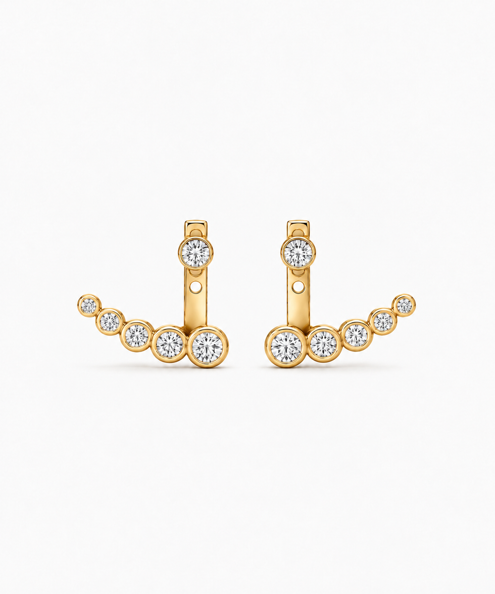 Aika Bezel Climber Earrings