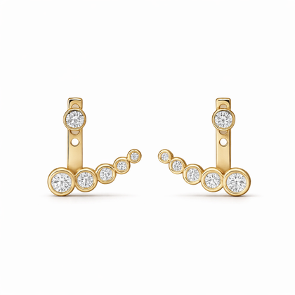 Aika Bezel Climber Earrings in sterling silver, 14K gold and 18K gold by SURI