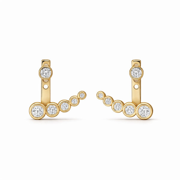 Aika Bezel Climber Earrings
