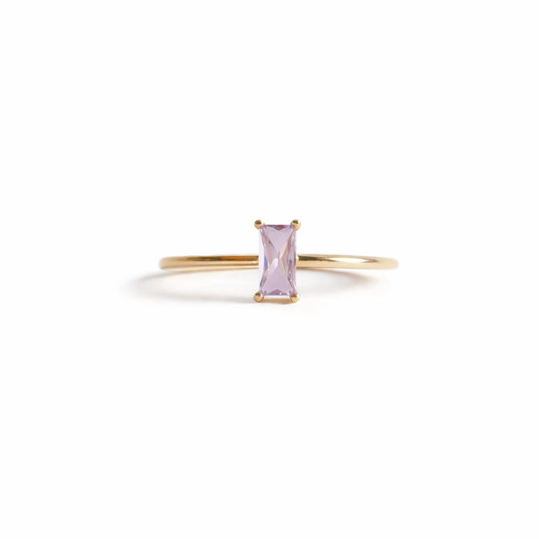 Vélva Baguette Amethyst Ring