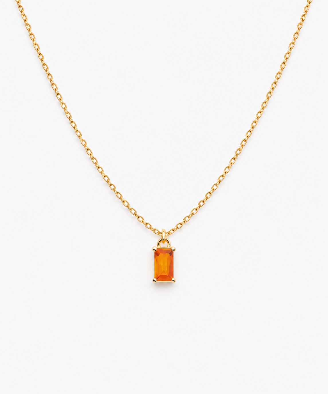 Paloma Birthstone Necklace — Yellow Gold on white background