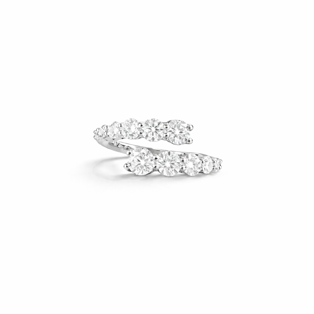 Vercelli Graduated Diamond Wrap Ring profile detail by SURI