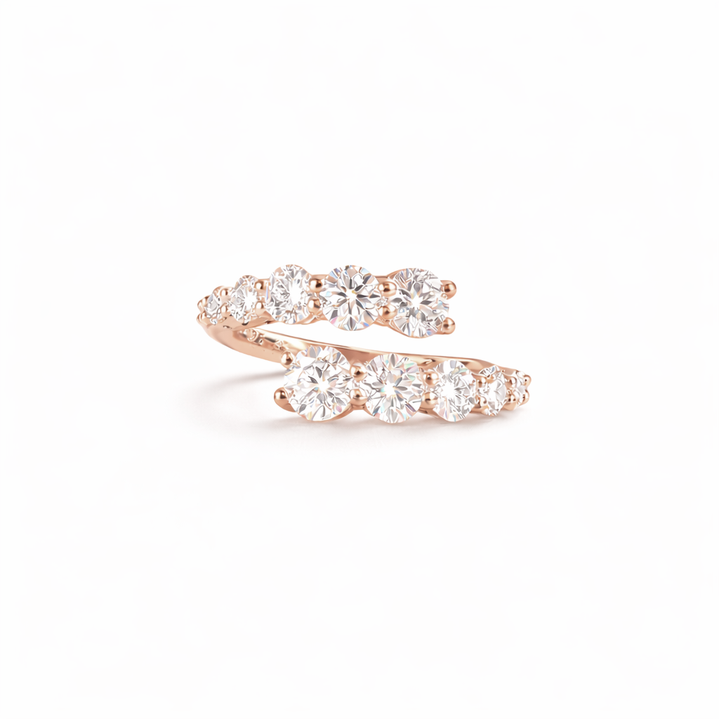Vercelli Graduated Diamond Wrap Ring clasp detail by SURI
