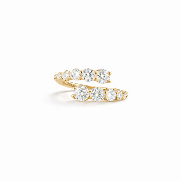 Vercelli Graduated Diamond Wrap Ring in sterling silver, 14K gold and 18K gold by SURI