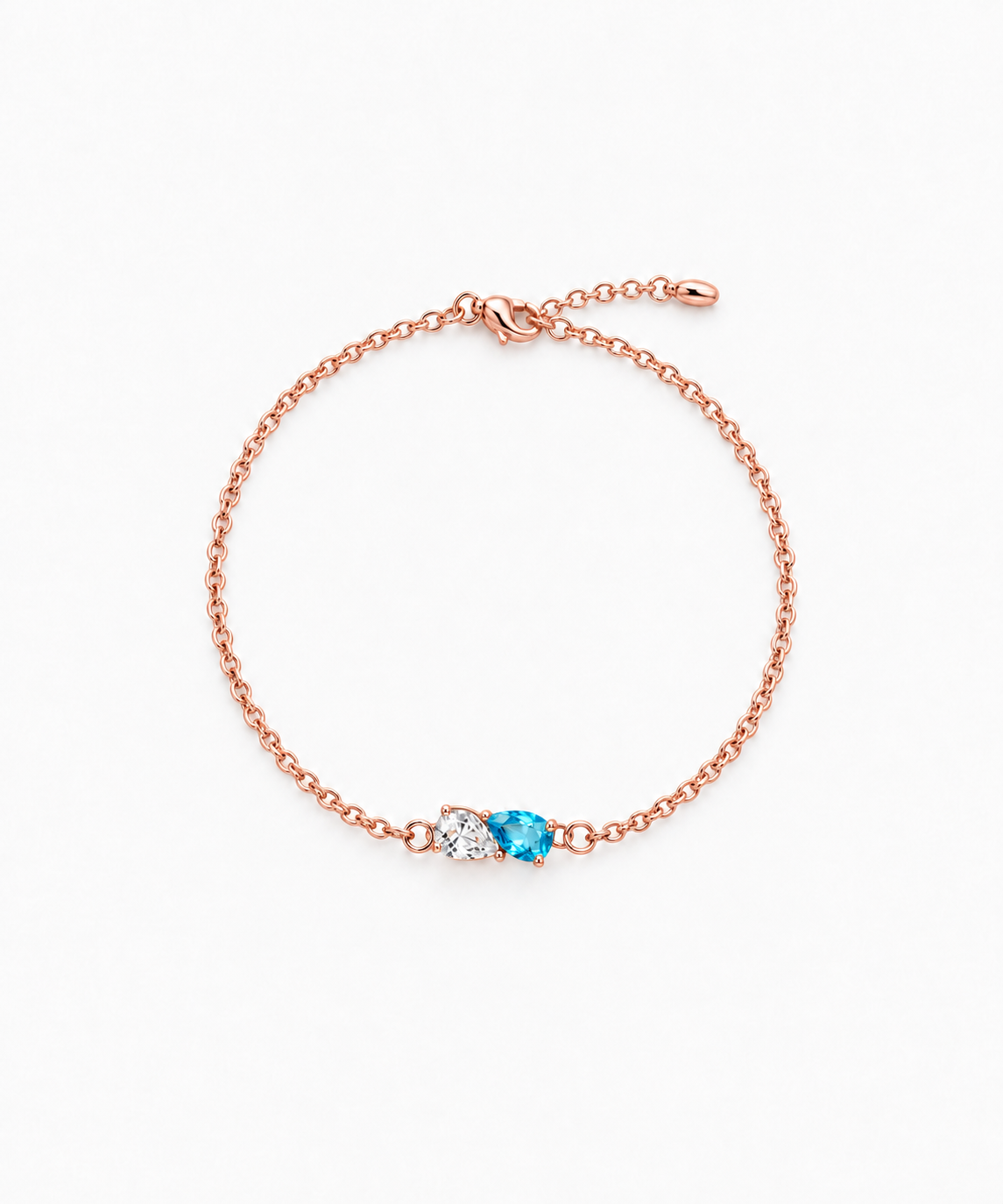 Càstelo Birthstone Bracelet — Rose Gold on white background