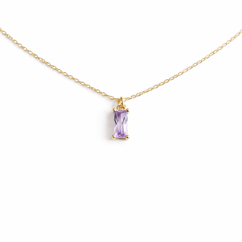Vélva Baguette Amethyst Necklace