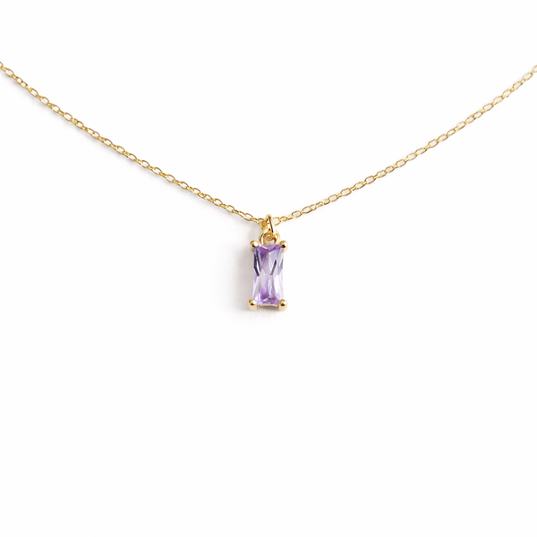 Vélva Baguette Amethyst Necklace