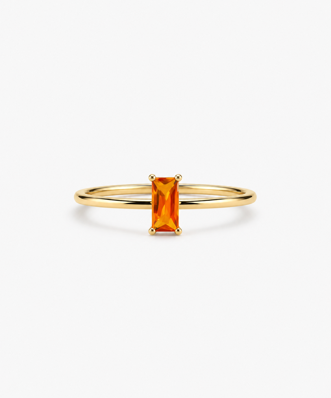 Paloma Birthstone Ring — Yellow Gold on white background