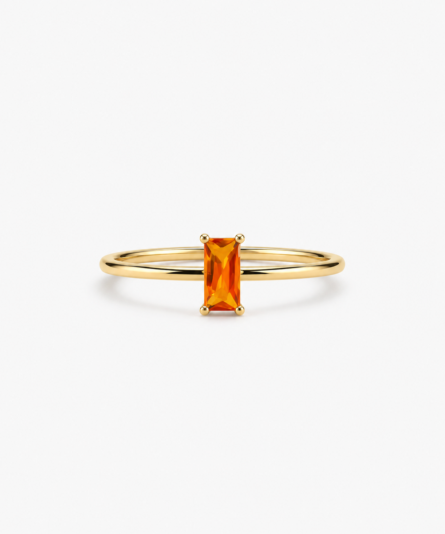 Paloma Birthstone Ring — Yellow Gold on white background