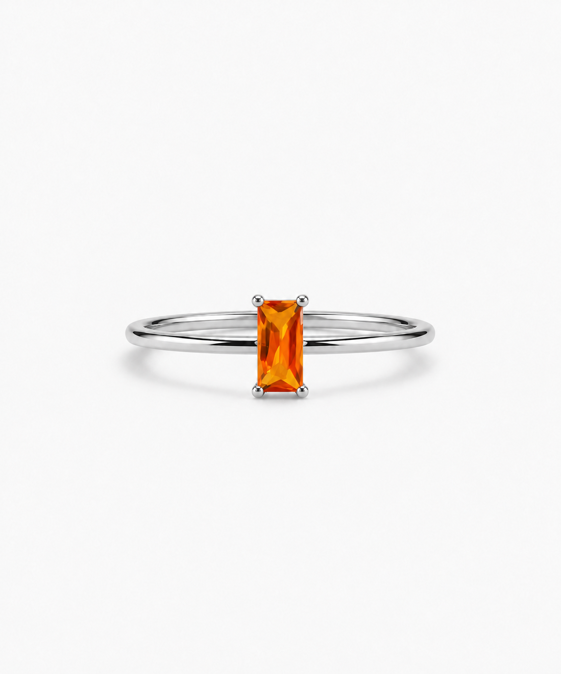 Paloma Birthstone Ring — Silver on white background