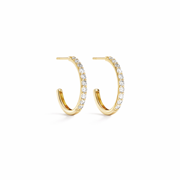 Mallorca Pave Hoop Earrings in sterling silver, 14K gold and 18K gold by SURI
