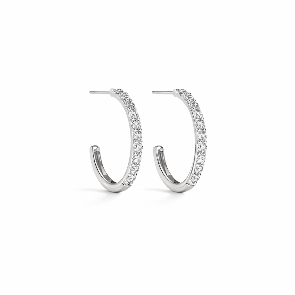 Mallorca Pave Hoop Earrings profile detail by SURI